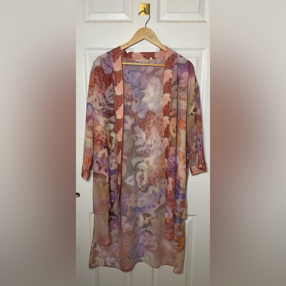 Medium Soft Surroundings Multi Color Sheer‎ Kimono